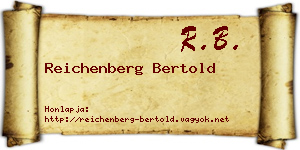 Reichenberg Bertold névjegykártya